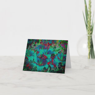 Carte De Remerciements Vivid Blue Lilies Floral Art Note Card