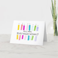 vœux d'anniversaire bougies arc-en-ciel coloré d'e