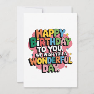 Carte De Remerciements Vœux d'anniversaire colorés