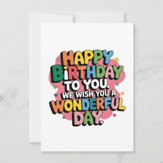 Carte De Remerciements Vœux d'anniversaire colorés