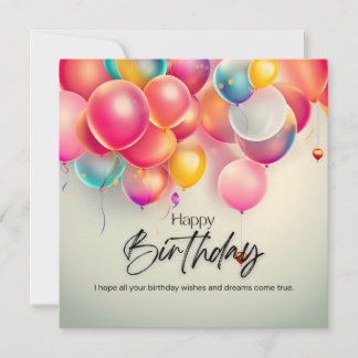 Carte De Remerciements Vœux d'anniversaire colorés