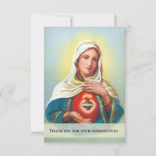 Carte De Remerciements Vœux de condoléances catholiques pour funérailles