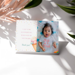 Carte De Remerciements Voici l'anniversaire de la crème glacée Scoop