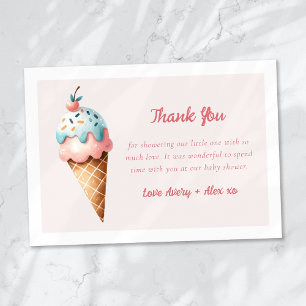 Carte De Remerciements Voici le Baby shower de crème glacée Scoop