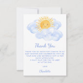 Carte De Remerciements Voici le Baby shower du fils (Devant)