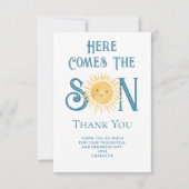 Carte De Remerciements Voici Le Baby shower Fils (Devant)