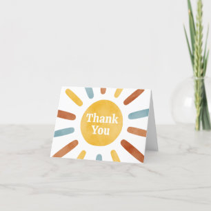 Carte De Remerciements Voici le Baby shower Son soleil