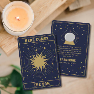 Carte De Remerciements Voici Le Fils   Baby shower Sun Tarot