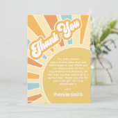 Carte De Remerciements Voici le fils retro garçon baby shower (Debout devant)