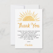 Carte De Remerciements Voici venir le fils Baby Shower Remerciements (Devant)