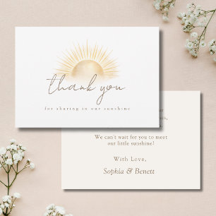 Carte De Remerciements Voici venir le fils Garçon bohème solaire Baby Sho