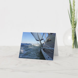 Carte De Remerciements Voilier avec un horizon vide pour l'aventure.