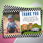 Carte De Remerciements Voiture de course sur route Boy Photo Anniversaire<br><div class="desc">Voiture de course sur une route Boy Photo Carte de remerciements d'anniversaire. Cette carte de remerciements est parfaite pour un petit garçon qui aime les voitures de course ! Le dessin de la voiture sur la route dans la nature. Rappelez à votre aimé l'amusement qu'ils ont eu lors de leur...</div>