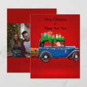 Carte De Remerciements Voiture de Noël festive (Devant / Derrière)