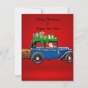 Carte De Remerciements Voiture de Noël festive