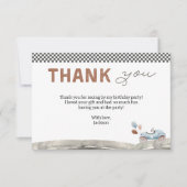 Carte De Remerciements Voiture Fast One Deux Course Anniversaire (Devant)