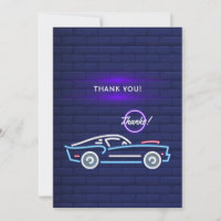Voiture Musclée Américaine Neon Anniversaire