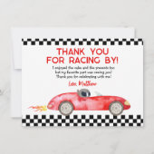 Carte De Remerciements Voiture Rouge moderne Anniversaire (Devant)