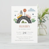 Carte De Remerciements Voitures urbaines Route N'importe quel âge Anniver (Debout devant)