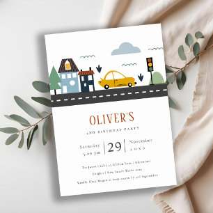 Carte De Remerciements Voitures urbaines Route N'importe quel âge Anniver