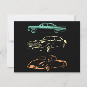 Carte De Remerciements Voitures Vintage - 80s & 90s Graphic Retro