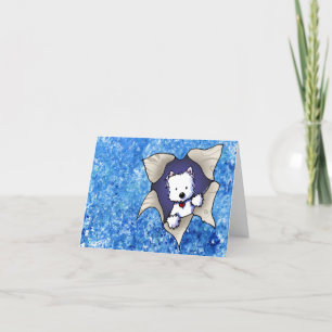 Carte De Remerciements Vol Westie En Bleu