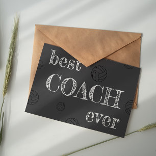 Carte De Remerciements Volley-ball meilleur entraîneur jamais Chalkboard