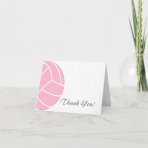 Carte De Remerciements Volleyball rose-clair