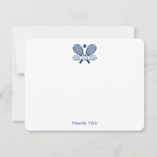 Carte De Remerciements Votre club de sport Nom Blue Tennis Team Coach