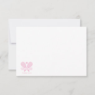 Carte De Remerciements Votre Country Club Nom Tennis Coach Pink Motif