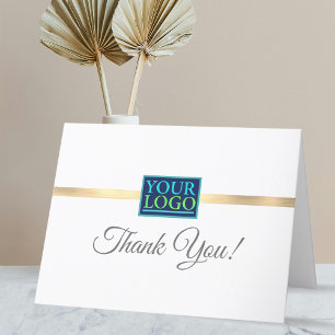Carte De Remerciements Votre logo, code QR, nom de l'entreprise, bande do