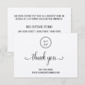 Carte De Remerciements Votre logo |Merci pour votre commande sur papier K (Devant / Derrière)