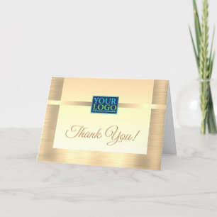 Carte De Remerciements Votre logo, nom commercial, message, Gold Design