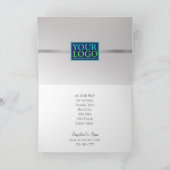 Carte De Remerciements Votre logo Nom commercial, Silver Stripe on Grey (Intérieur)