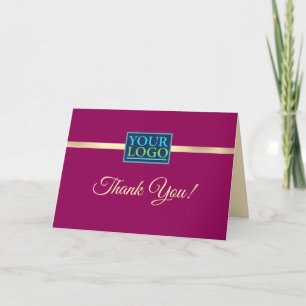 Carte De Remerciements Votre logo, nom d'entreprise, liseré doré sur bord