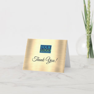Carte De Remerciements Votre logo, nom d'entreprise, sequins dorés brilla
