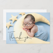 Carte De Remerciements  Votre photo remerciement manuscrit Baby Shower   (Devant / Derrière)