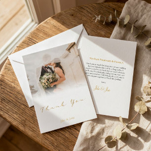 Carte De Remerciements Votre propre photo romantique, dégradé, mariage