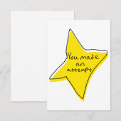 Carte De Remerciements Vous avez fait une tentative - Étoile jaune (Devant / Derrière)