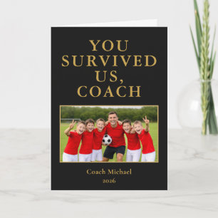 Carte De Remerciements Vous avez survécu à nous Coach Photo d'équipe drôl