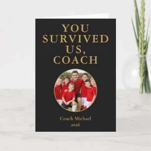 Carte De Remerciements Vous avez survécu à nous Coach Photo d'équipe drôl