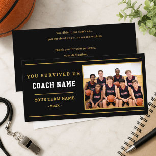 Carte De Remerciements Vous avez survécu à nous Coach Photo drôle