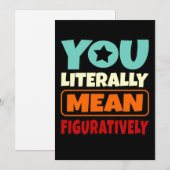 Carte De Remerciements Vous Enseignant Littéralement Anglais Enseigner (Devant / Derrière)