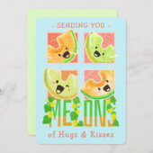 Carte De Remerciements Vous envoyer des melons de câlins et de baisers | (Devant / Derrière)