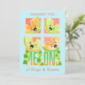 Carte De Remerciements Vous envoyer des melons de câlins et de baisers | (Debout devant)