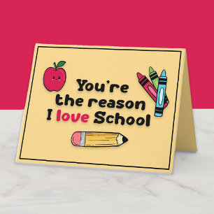 Carte De Remerciements Vous êtes la raison pour laquelle j'aime l'école P