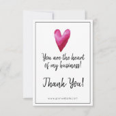 Carte De Remerciements Vous êtes le coeur de mon entreprise (Devant)