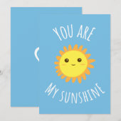 Carte De Remerciements 'Vous Êtes Mon Soleil' Adorable Design Sun (Devant / Derrière)