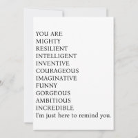 "Vous Êtes Puissant, Résilient, Intelligent, Inven