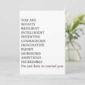 Carte De Remerciements "Vous Êtes Puissant, Résilient, Intelligent, Inven (Debout devant)